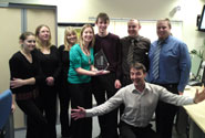 Staff celebrating with the award