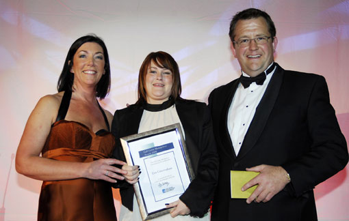 Lisa Cunningham receiving her award.