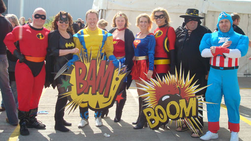 Spark staff dressed as Superheroes