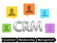 the word crm surrounded by coloured head outlines