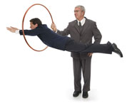 customer-effort-185 man jumping through a hoop