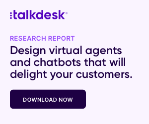 TalkDesk self service dark purple box