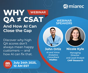 MiaRec QA and CSAT July webinar box
