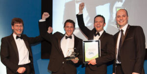 DRL accepting their award with Paul Smedley and Steve Woosey
