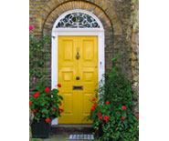 Attractive yellow front door