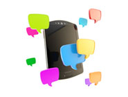 phone with coloured speech bubbles