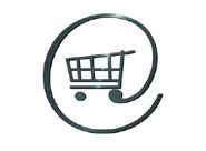 trolley in an online@ sign
