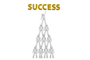 pyramid of people reaching for success