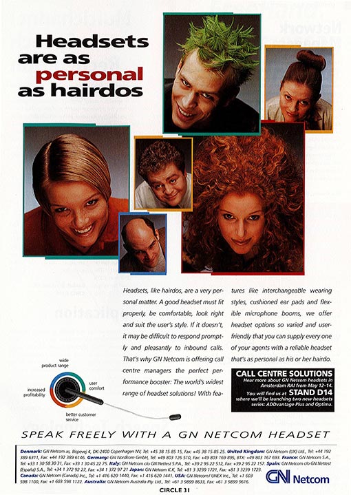 Take a look at how GN Netcom were advertising headsets in the 1990's (source: Jabra)