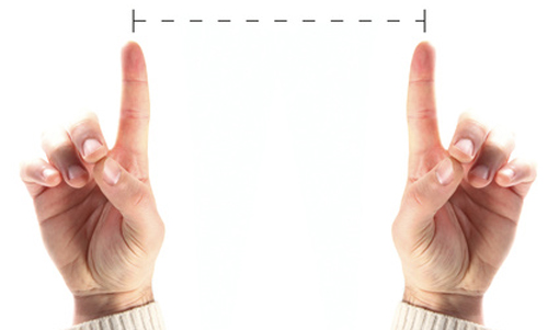 measure between hands
