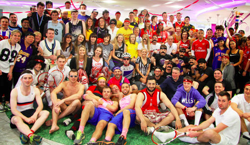 agents took full advantage of a sports-themed dress down day