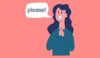 A picture of somebody making a please gesture