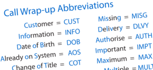 List of Call Centre Abreviations