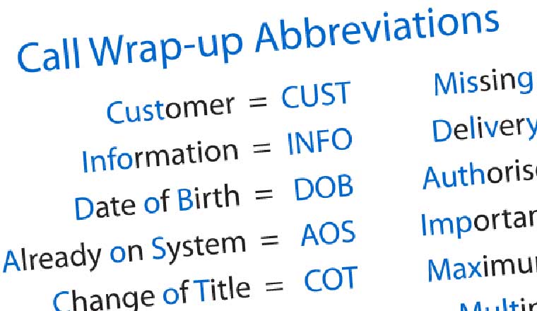 call centre abbreviations