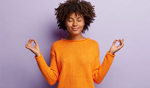 A photo of someone meditating
