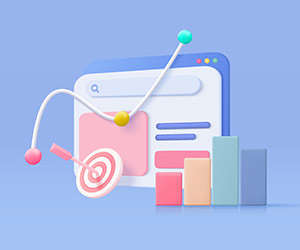 3D illustration of graphs and charts