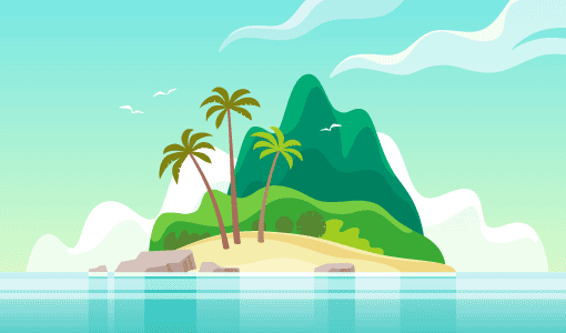 Beach and island image for motivational games article