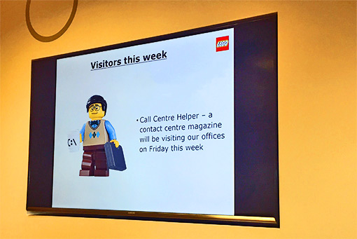 Here is a wallboard that we saw during our visit to Lego's contact centre