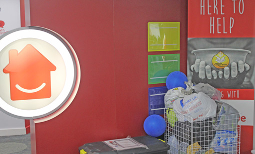 Homeserve also have clothes and good bins around the contact centre, to donate to charity