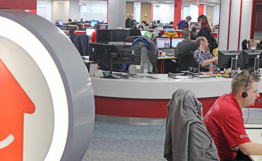 The pods blend in well with the rest of the contact centre floor