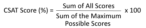 A picture of an equation for a CSAT Score