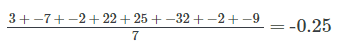 Formula Example to work out the mean data