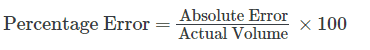 Formula for Percentage Error for intervals