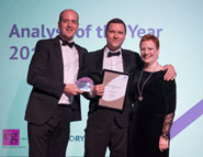 Mark Jobson picks up his Analyst of the Year award