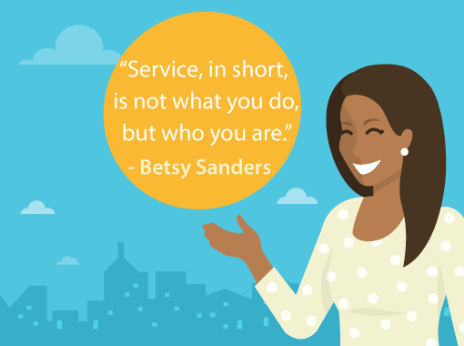 A picture of a Betsy Sanders quote