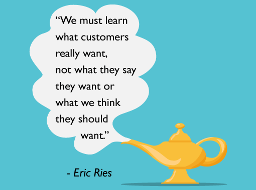 A picture of a Eric Ries quote