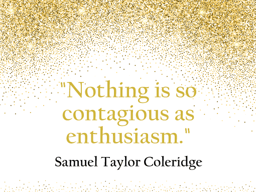 A quote surrounded by glitter: 