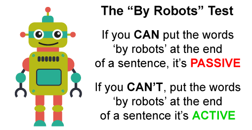 They by robots active and passive sentence test