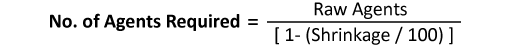 number of agents required formula