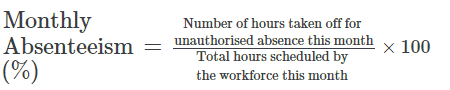 Formula for Monthly Absenteeism