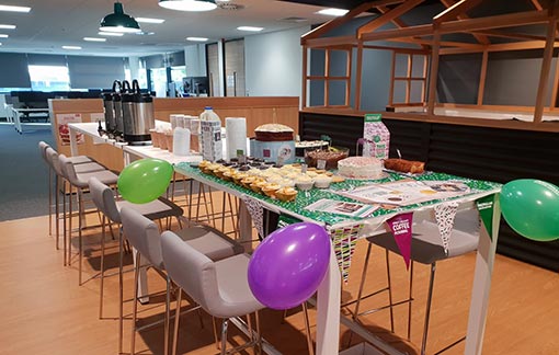 Here's a picture of a contact centre coffee morning that helped to raise money for charity