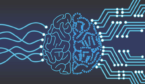 A digital vector of a brain and circuit boards