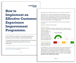 customer sure whitepaper: How to implement an effective customer experience improvement programme