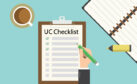 An animated hand checks off boxes on a UC checklist