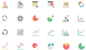 A number of graph icons