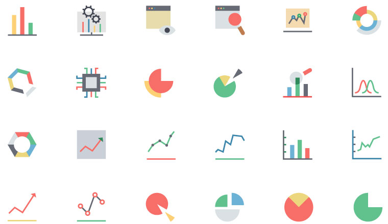 A number of graph icons