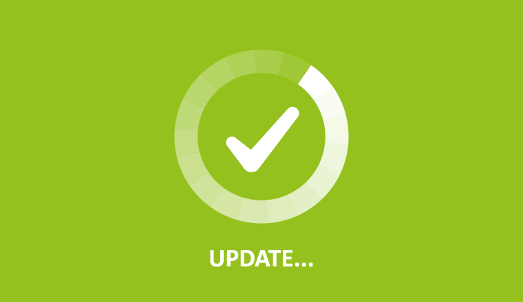 A picture of a update icon green