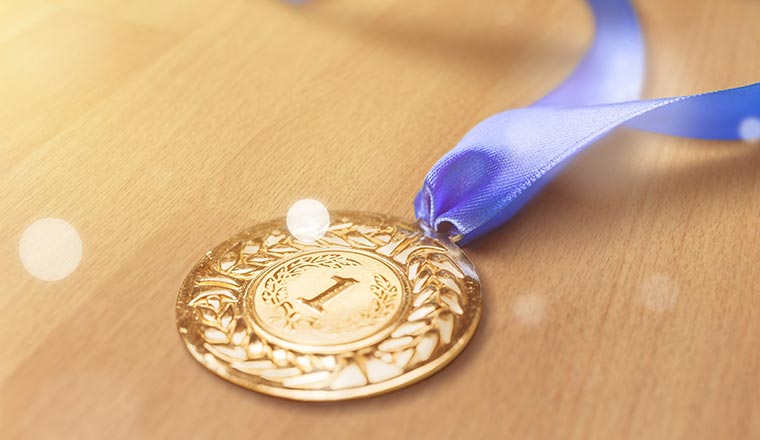 A first place golden medal