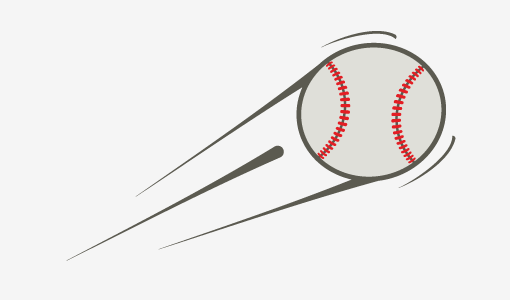 A picture of a moving baseball