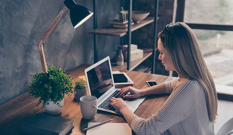 A photo of somebody working from home