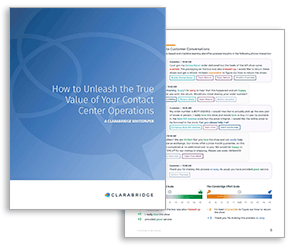 Clarabridge whitepaper on How to unleash the true value of your contact centre operations