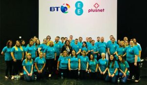 A photo of the ee contact centre team as part of a choir