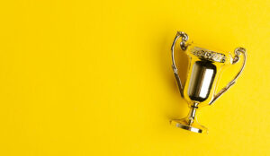 A picture of a small trophy