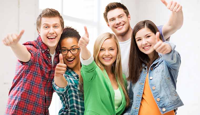 Group of People with Thumbs-up