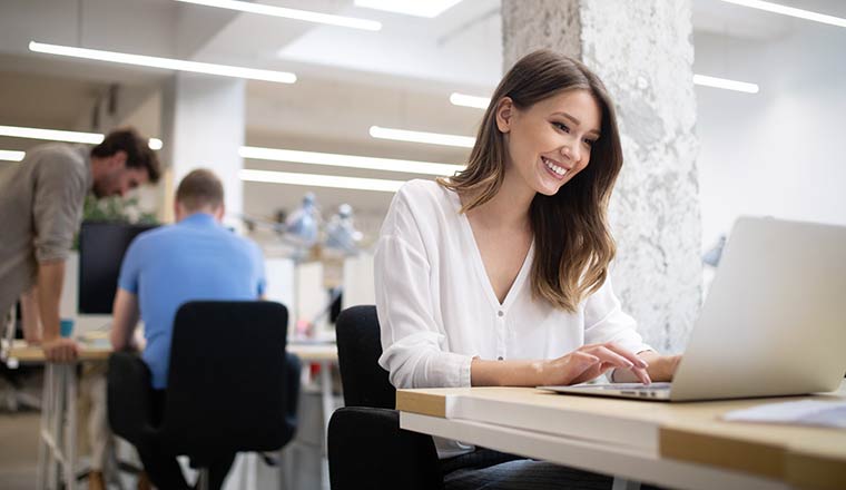 lady working on computer