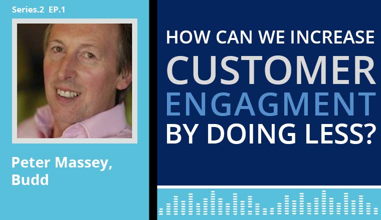 The contact centre podcast cover art for Peter Massey's discussion on 'how can we increase customer engagement by doing less?'